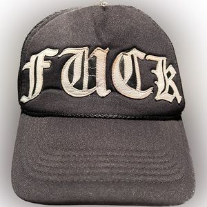 Vintage Chrome hearts “FUCK” trucker cap black white